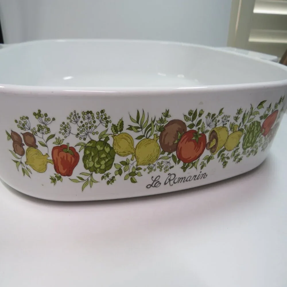 vintage Corning Ware A-10 Casserole Dish 2.5 Qt Spice O' Life Le Romarin w Lid
